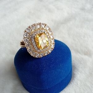 Luxury RING 925 Sterling Jewelry Gold Tone